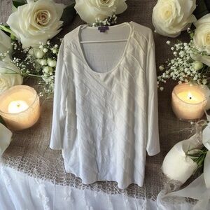 Beverly Drive Cream Relaxed Ribbed Blouse